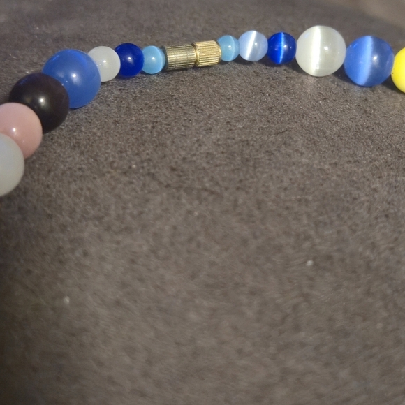 Rainbowcore Whimsigoth Y2K Preppy Cat's Eye Choker Necklace 17" - Picture 5 of 7